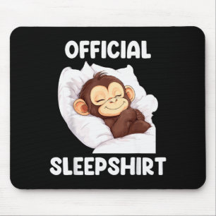 Sleepshirt Cute Sleeng Monkey Animal Lover Pajama Mouse Pad