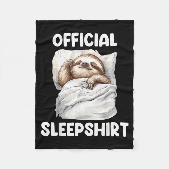 Sleepshirt Cute Sleeng Sloth Animal Lovers Pajama  Fleece Blanket (Front)