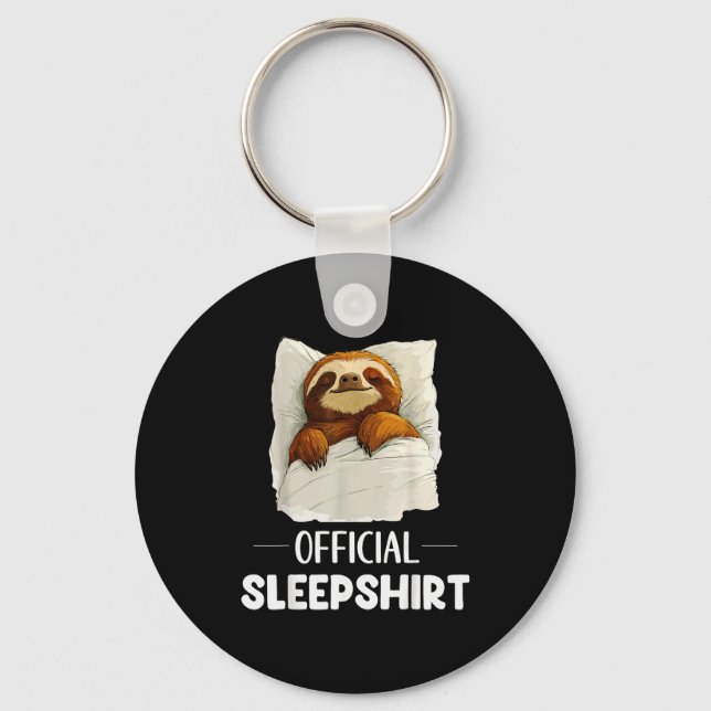Sleepshirt Cute Sleeng Sloth Animal Lovers Pajama  Key Ring (Front)