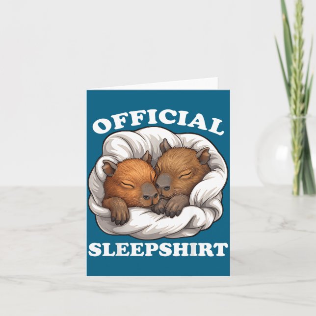Sleepshirt Funny Capybara Nigh Capybara Lover  Card (Front)