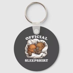 Sleepshirt Funny Capybara Nigh Capybara Lover  Key Ring