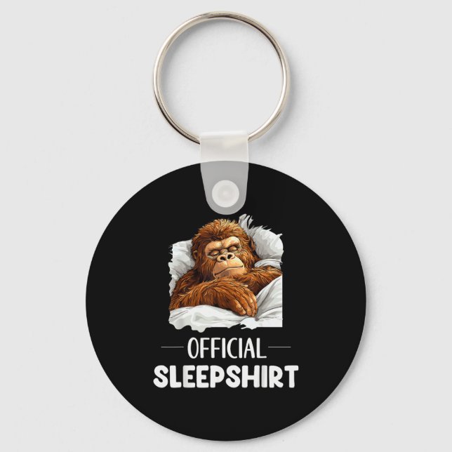 Sleepshirt Sleeng Bigfoot Sasquatch Lovers Pajama  Key Ring (Front)