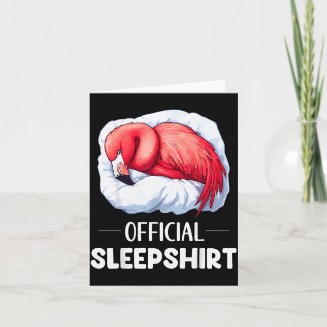 Sleepshirt Sleeng Flamingo Animal Lovers Pajama  Card (Front)