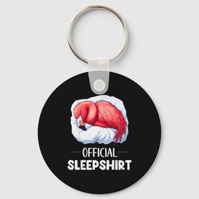 Sleepshirt Sleeng Flamingo Animal Lovers Pajama  Key Ring (Front)
