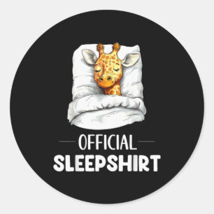 Sleepshirt Sleeng Giraffe Animal Lovers Pajama  Classic Round Sticker