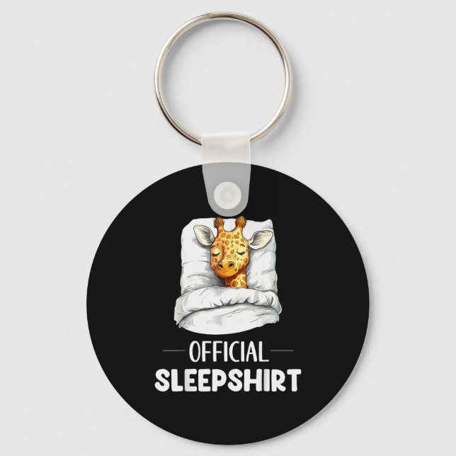 Sleepshirt Sleeng Giraffe Animal Lovers Pajama  Key Ring (Front)
