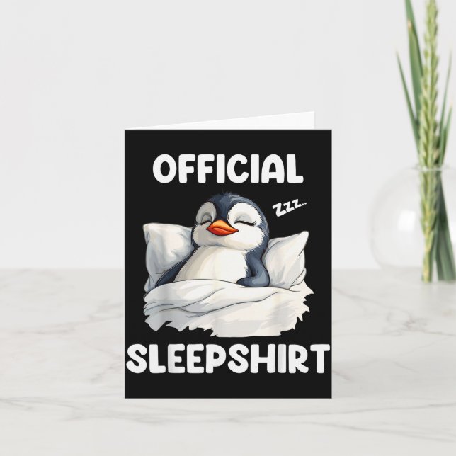 Sleepshirt Sleeng Penguin Animal Lovers Pajama  Card (Front)