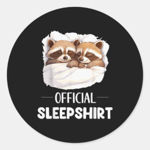 Sleepshirt Sleeng Raccoon Animal Lovers Pajama Classic Round Sticker