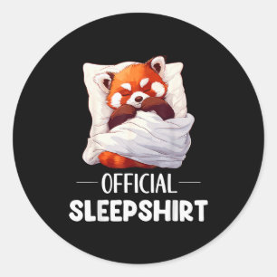 Sleepshirt Sleeng Red Panda Animal Lovers Pajama Classic Round Sticker
