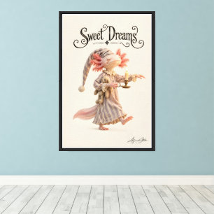 Sleepwalking Axolotl Canvas Print