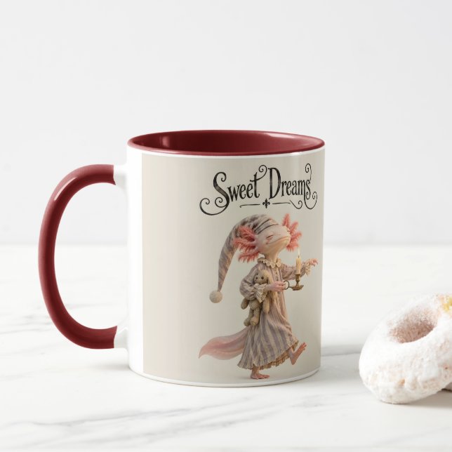 Sleepwalking Axolotl Mug (With Donut)