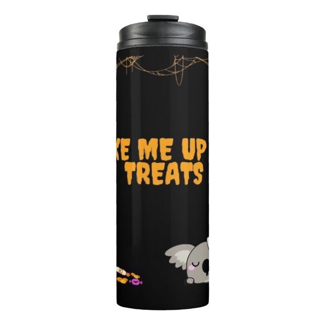 Sleepy animal ready for Halloween treats! Classic  Thermal Tumbler (Front)