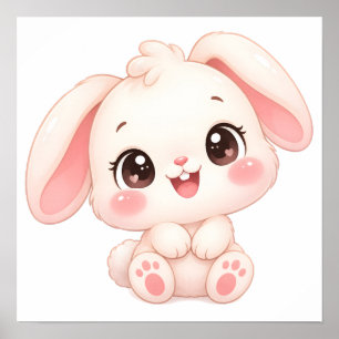 Sleepy Baby Bunny Poster