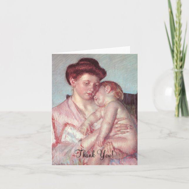 Sleepy Baby by Mary Cassatt, Thank You Card (Front)