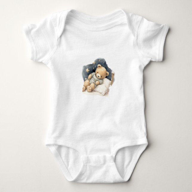 Sleepy Bear Baby Bodysuit (Front)