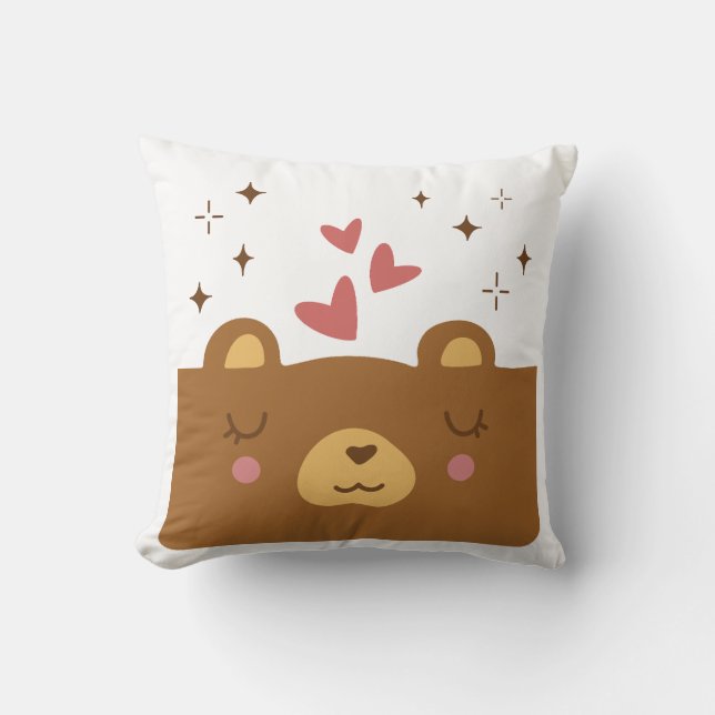 Sleepy Bear Love Cushion (Front)