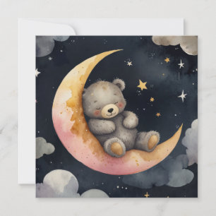 Sleepy Bear on the Moon Invitation