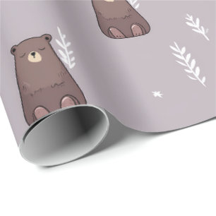 Sleepy Bear Spring Wrapping Paper