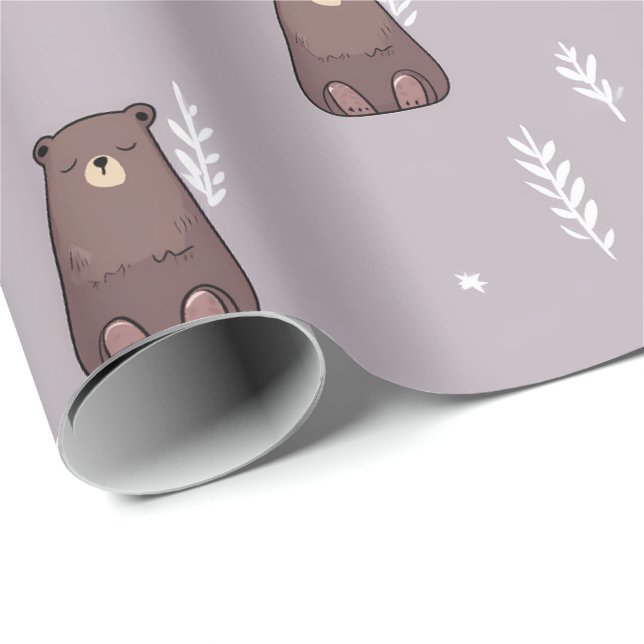 Sleepy Bear Spring Wrapping Paper (Roll Corner)