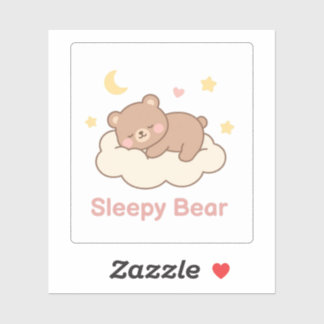 Sleepy Bear Sticker | Cute Cosy Kawaii Bear