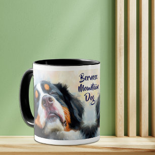 Sleepy Bernese Mountain Dog Portrait Mug