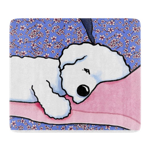 Sleepy Bichon Cutting Board (Front)