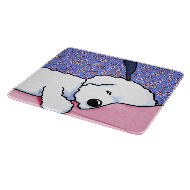 Sleepy Bichon Cutting Board (Corner)