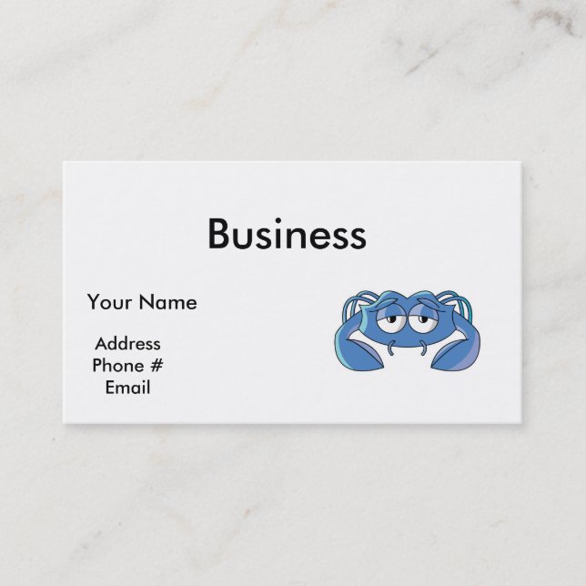 sleepy blue crab business card (Front)