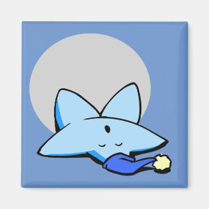 Sleepy Blue Star Magnet
