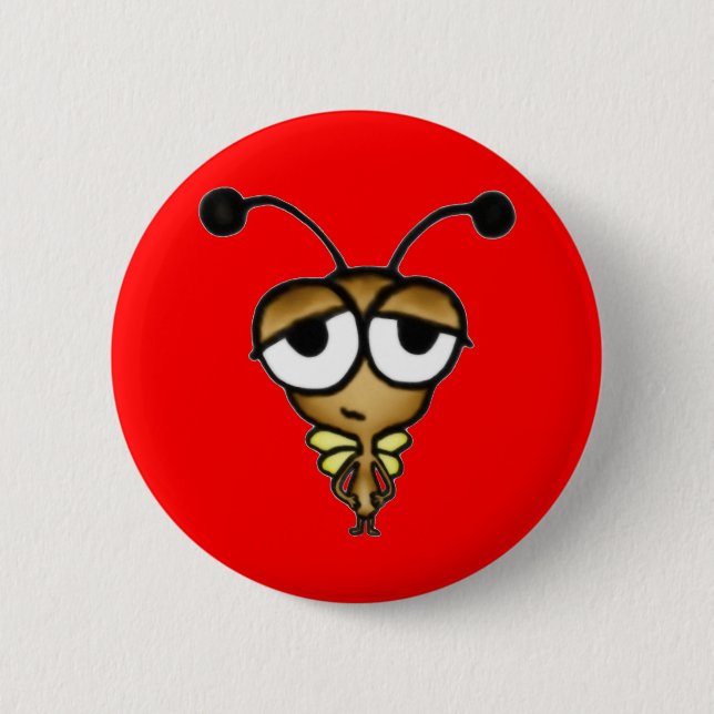 Sleepy Bug 6 Cm Round Badge (Front)