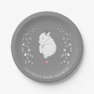 Sleepy Bunny Baby Shower 7" Plate
