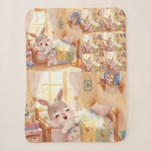 "Sleepy Bunny Kids Blanket – Cozy Repeated Rabbit 