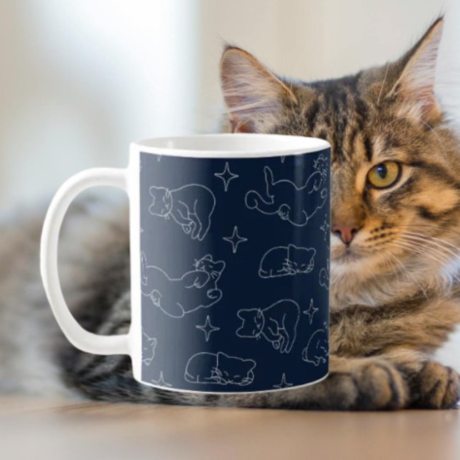 Sleepy Cat Classic Mug –Cosy Nap-Lover Cat Pattern (Creator Uploaded)