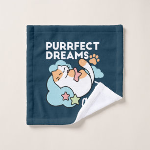 Sleepy Cat Hugging Star – Purrfect Dreams Cute Cat Bath Towel Set