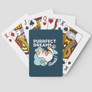 Sleepy Cat Hugging Star – Purrfect Dreams Cute Cat Playing Cards