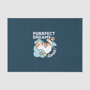 Sleepy Cat Hugging Star – Purrfect Dreams Cute Cat Tissue Paper