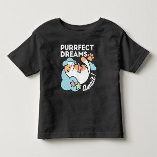 Sleepy Cat Hugging Star – Purrfect Dreams Cute Cat Toddler T-Shirt