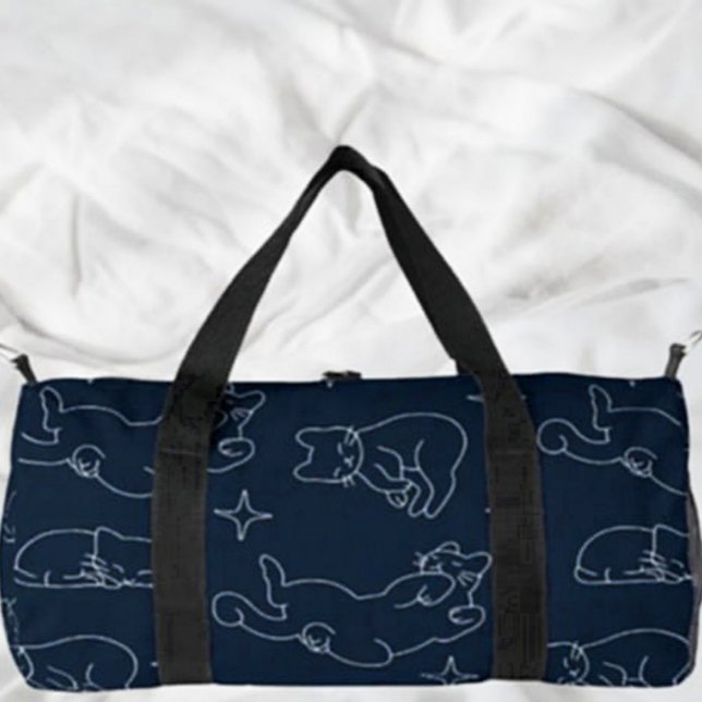 Sleepy Cat Small Duffel Bag – Napping Cat Pattern (Creator Uploaded)