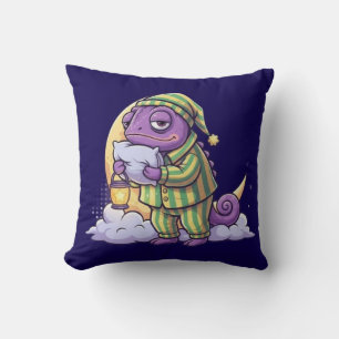 Sleepy Chameleon Wall Clock – Dreamy & Whimsical T Cushion