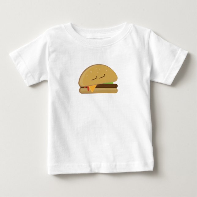 Sleepy Cheeseburger Baby T-Shirt (Front)