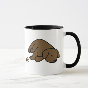 Sleepy Chocolate Lab Puppy Mug