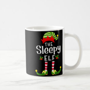 Sleepy Christmas Elf Matching Pajama X-mas Party Coffee Mug