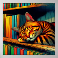 Sleepy Comic Book Style Cat Sleeping