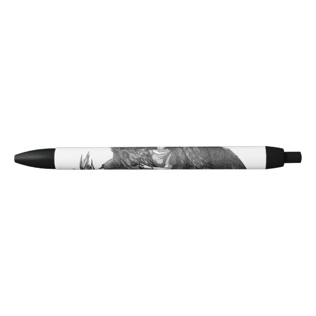 Sleepy Dinosaur Black Ink Pen (Front)
