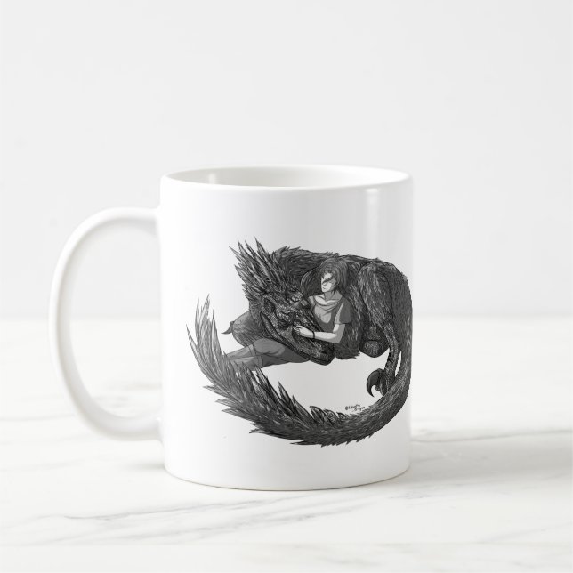 Sleepy Dinosaur Coffee Mug (Left)