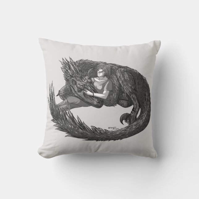 Sleepy Dinosaur Cushion (Front)