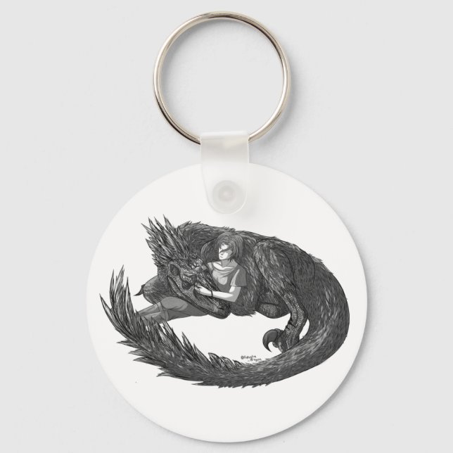 Sleepy Dinosaur Key Ring (Front)