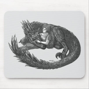 Sleepy Dinosaur Mouse Pad