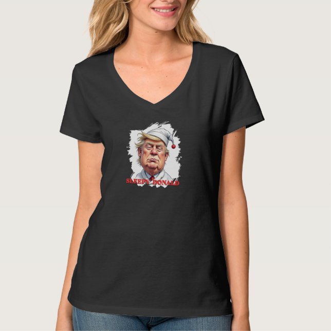 Sleepy Donald – A Subtle Political Caricature T-Shirt (Front)
