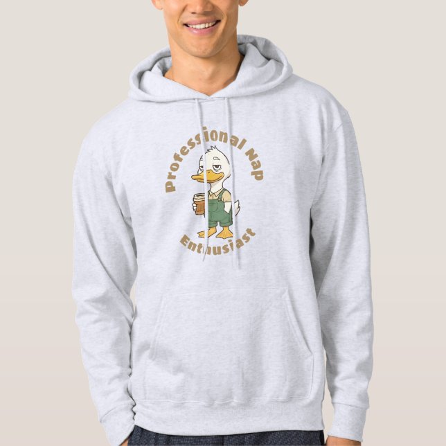 Sleepy Duck – Professional Nap Enthusiast Hoodie (Front)